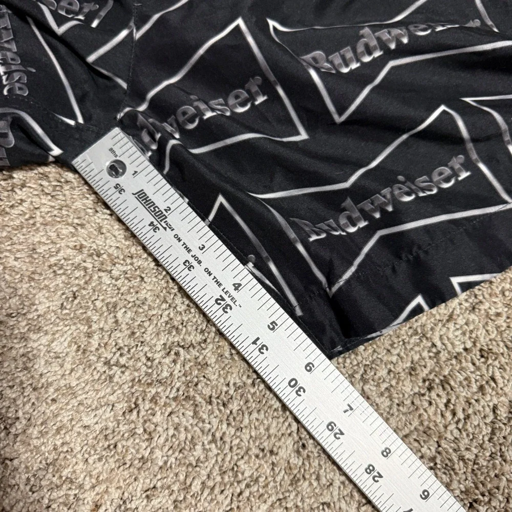 Budweiser PacSun Mens Black All Over Beer Logo Swim Trunks Board Shorts Medium M